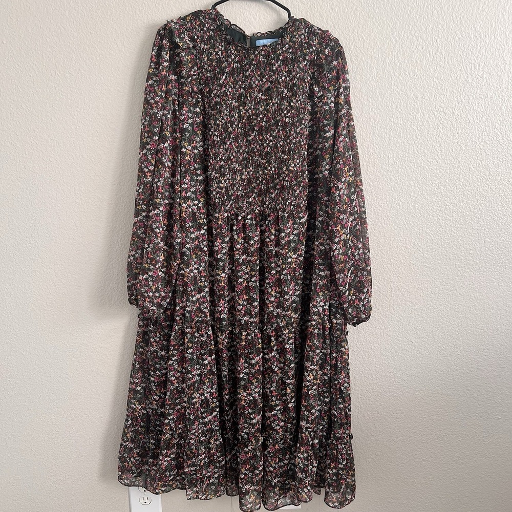 3X Dress Maxi Floral Cottagecore Boho Prairie Tiered Draper James RSVP Romantic